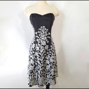 White House Black Market Silk Strapless Dress
